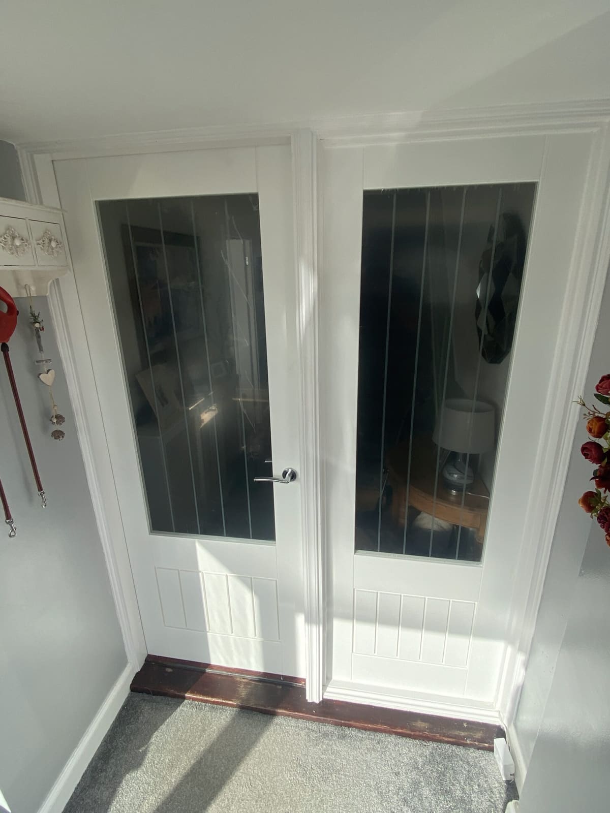White glazed double doors fitted in a Newcastle home
